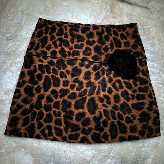 “LIBBY” Retro leopard print skort